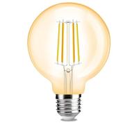 Leo's Light 8W G80 Amber LED Bombilla de Filamento, Retro Bombilla, Estilo de Edison，220-240V, E27, Luz Blanca Cálida 2200K, 750LM, Sustituye a 80W bombilla incandescent (Amber, 8W)