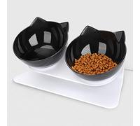 Leo's Paw Cuenco ortopédico antivómitos para gatos elevado inclinado de 15° para comida y agua para una mejor digestión, soporte elevado con parte inferior antideslizante, cuenco de alimentación