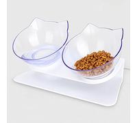 Leo's Paw Cuenco ortopédico antivómitos para gatos elevado inclinado de 15° para comida y agua para una mejor digestión, soporte elevado con parte inferior antideslizante, cuenco de alimentación