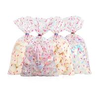 LEOSINDA 100 bolsas de celofán para envolver regalos de 7 x 12 pulgadas, tres colores con puntos temáticos, bolsas de celofán para caramelos, baby shower, boda, fiesta nupcial, regalo, decoración de