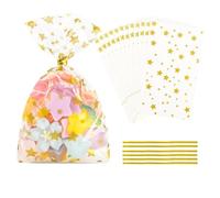 LEOSINDA 100 bolsas transparentes de celofán planas de 4 x 6 pulgadas, bolsas de celofán, bolsas de galletas con lazos giratorios, bolsa de polietileno de 1.36 mil para panadería, galletas, dulces,