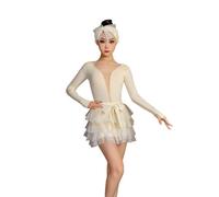 Leotardos de Ballet para niñas, Faldas de Baile Latino Rumba, Samba, Tango, Salsa y tutús,Apricot,170cm