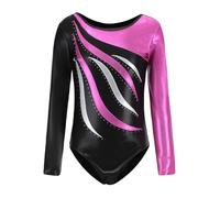 Leotardos de Gimnasia para niñas, de Manga Larga, Brillantes, atléticos, de Ballet, de 3 a 14 años