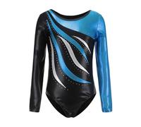 Leotardos de Gimnasia para niñas, de Manga Larga, Brillantes, atléticos, de Ballet, de 3 a 14 años n5