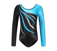 Leotardos de Gimnasia para niñas, de Manga Larga, Brillantes, atléticos, de Ballet, de 3 a 14 años n5