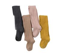 Leotardos Para Bebés Niñas 2/4 Pares, Pantimedias Para Niños Pequeños, Mallas De Costilla De Punto Suave De Alta Elasticidad, Para 0-6 Años (4 Pares-01,2-4 Anos)