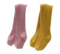 Leotardos Para Bebés Niñas 2/4 Pares, Pantimedias Para Niños Pequeños, Mallas De Costilla De Punto Suave De Alta Elasticidad, Para 0-6 Años (2 Pares-02,0-1 Anos)