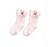 Leotardos Para Bebés Niñas Verano 2/4 Pares, Pantimedias Para Niños Mallas Transpirables Para Bebés Niñas Con Pies Lindo Conejito, Apto Para 1-7 Años (2 Pares, Rosado,L)