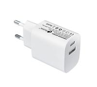 Leotec cargador 20w 1xusb-c pd + 1x usb-a blanco