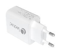 leotec cargador 30w gan 1 usb c pd+1 usb a blanco(compatible con apple y samsung)