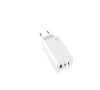 Leotec Cargador 65W GaN 2 USB-C PD + 1 USB-A Blanco