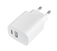 LEOTEC CARGADOR 20W CARGA RAPIDA 1 USB TIPO-C PD 1 USB-A BLANCO