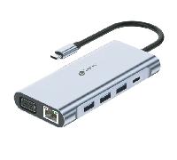 Leotec Docking Station HUB 11 en 1 USB/USB-C/VGA/HDMI/MicroSD