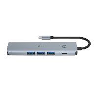 Leotec Docking USB Tipo-C 6en1 LEDS05 1xUSB-C PD100, 3xUSB3.0, HDMI 4K 30Hz, Gris