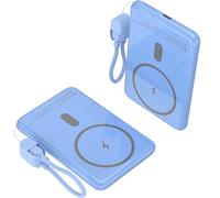 Leotec power bank inalámbrico 5000mah 20w azul