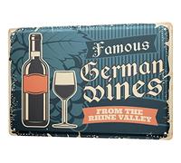 LEotiE SINCE 2004 Cartel de chapa retro vintage de metal para la cocina, diseño de vino alemán, 20 x 30 cm