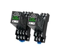 LEOTNNDQ 1 relé Temporizador H3Y-2, relé de retardo H3Y-4, Controlador de Tiempo con Pantalla Digital cíclica pequeña, 24 V/220 V(B1ack)
