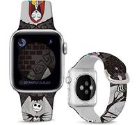 Leotop Compatible con Apple Watch Bands Halloween 49 mm, 45 mm, 44 mm, 42 mm, correa de repuesto de silicona para iWatch Ultra SE/SE2 Serie 8 7 6 5 4 3 2 1 (49/45/44/42 mm, Negro-Sally&Jack)
