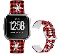 Leotop Patrón de dibujos animados impreso suave silicona deporte reemplazo 23mm reloj pulseras compatibles con Fitbit Versa 2/Versa/Fitbit Versa Lite/SE para mujeres hombres (copos de nieve de Navidad
