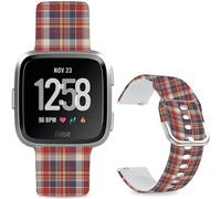 Leotop Patrón de dibujos animados impresos de silicona suave de repuesto deportivo de 23 mm pulseras compatibles con Fitbit Versa 2/Versa/Fitbit Versa Lite/SE para mujeres y hombres. (rojo y azul a