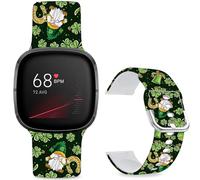 Leotop Patrón impreso suave silicona reemplazo bandas deportivas compatibles con Fitbit Versa 4/Fitbit Versa 3/Fitbit Sense 2/Fitbit Sense para mujeres y hombres. (Green Dwarf)