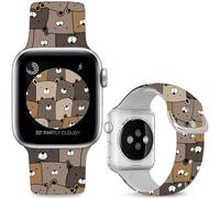 Leotop Pulseras deportivas de silicona compatibles con iWatch Ultra Serie SE 10 9 8 7 6 5 4 3 2 1. (Brown Gray Bear, 49 mm/46 mm/45 mm/44 mm/42 mm (Series 3 2 1))