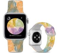 Leotop Pulseras deportivas de silicona compatibles con iWatch Ultra Serie SE 10 9 8 7 6 5 4 3 2 1. (Colorful Clouds and Mist, 42 mm (Series 10)/41 mm/40 mm/38 mm