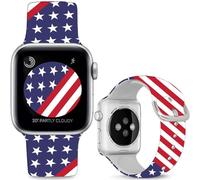 Leotop Pulseras deportivas de silicona compatibles con iWatch Ultra Serie SE 10 9 8 7 6 5 4 3 2 1. (Stars and Stripes, 42 mm (Series 10) / 41 mm/40 mm/38 mm