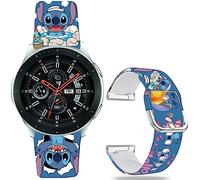 Leotop Stitch Holiday Pink Paar Bänder Kompatibel mit Samsung Galaxy Watch 5/Watch 4/Watch 42mm/Watch 3 41mm/Active 2 44mm/Active 40mm/Gear Sport/S2 Classic/TicWatch 2 Fancy 20mm Cartoon Strap.