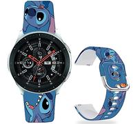Leotop Stitch Lebendige Bänder Kompatibel mit Samsung Galaxy Watch 4 40/44mm/Galaxy Watch 42mm/Watch 3 41mm/Active 2/Gear S2 Classic 20mm weiche Silikon Kawaii Nette Riemen Kinder Mädchen Frauen