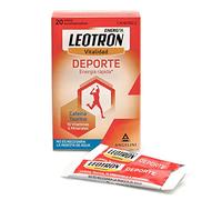 LEOTRON Deporte, 20 Sobres, Complemento alimenticio con cafeína, taurina, 10 vitaminas y 4 minerales