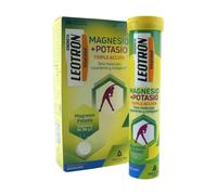 LEOTRON Magnesio + Potasio - 36 comprimidos efervescentes - Triple acción: Tono muscular, calambres y colágeno - Agradable sabor a naranja - Envase para 36 días. A partir de 12 años.