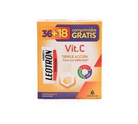LEOTRON Vitamina C 36+18 comprimidos efervescentes - Complemento alimenticio con vitamina C, zinc y selenio con edulcorantes