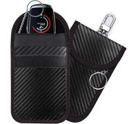 LEOUEANR 2 bolsas antirrobo Faraday para llaves, bloqueo de señal de alta calidad, bolsas bloqueadoras de señal RFID para llavero, funda de protección remota de entrada sin llave para seguridad del