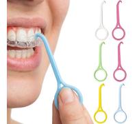 LEOUEANR 6 herramientas de extracción de alineadores, ganchos invisibles para extracción de dientes para aparatos ortopédicos, kits completos de cuidado dental (6 colores)