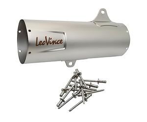 LeoVince - Funda para silenciador de escape (acero inoxidable, 370 mm, derecho)