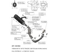 LEOVINCE Tubo de Escape LV One Evo Black Edición para Yamaha TRACER 700 18-19
