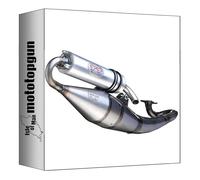 leovince tubo de escape completo homologado hand made tt aluminio compatible con kymco super 8 50 2 stroke 2009 2010 2011 2012 mototopgun 4048