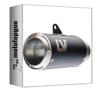 leovince tubo de escape lv corsa acero negro fondo acero compatible con kawasaki ninja 500 / se 2024 2025 2026 mototopgun 15400bu