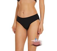 Leovqn - Traje de baño Menstrual a Prueba de Fugas, Braga del Bikini, UPF 50+, Impermeable, Flujo Ligero, para Mujeres, niñas y Adolescentes, Nuevo Negro, X-Small