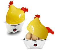 Leoyee Hervidor de Huevos, Lindo Hervidor de Huevos Eléctrico, con Función de Apagado Automático 1-7 Hervidor de Huevos de Desayuno con Capacidad de Huevo (Amarillo Blanco)