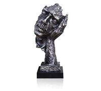 LEPENDOR Decoraciones de Escritorio abstractas Creativas La Estatua del Pensador, Estatuas y esculturas de Manos y rostros para la decoración de la Sala de Estar del hogar - No oyen, Plata