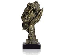 LEPENDOR Decoraciones de Escritorio abstractas Creativas La Estatua del Pensador, Estatuas y esculturas de Manos y rostros para la decoración de la Sala de Estar del hogar - No oyen, Oro