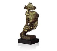 LEPENDOR Estatua Abstracta y Creativa para Escritorio, Estatua de The Thinker, Hecha a Mano, silenciosa, de Resina, Escultura Abstracta, Oficina, decoración del hogar, Regalo (Dorado silencioso)