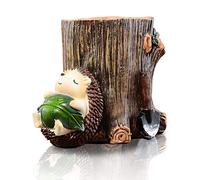 Lependor Linda Erizo Titular del pote del lápiz de la pluma del escritorio, Contenedor organizador de escritorio de resina, almacenamiento de papelería, Decoración de escritorio de oficina (Descansar)