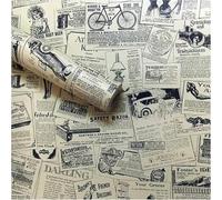 LEPENDOR Retirable Autoadhesivo Impreso Palo Cáscara de papel tapiz vintage es Fondo Decorativo Estante del cajón de la cubierta del rodillo - Periódico, 0.45m x 10m