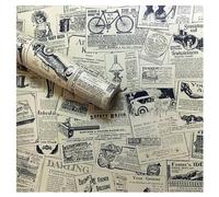 LEPENDOR Retirable Autoadhesivo Impreso Palo Cáscara de papel tapiz vintage es Fondo Decorativo Estante del cajón de la cubierta del rodillo - Periódico, 0.45m x 3m