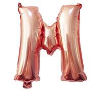 Lepep 40 cm, globos de oro rosa con números de 0 a 9 letras de la A a la Z, globos decorativos para fiestas de cumpleaños, baby shower, despedida de soltera, bailes, globos decorativos (letra M)