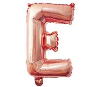 Lepep 40 cm, globos de oro rosa con números de 0 a 9 letras de la A a la Z, globos decorativos para fiestas de cumpleaños, baby shower, bailes de graduación, globos decorativos (letra E)