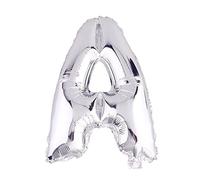 Lepep 45 cm, globos plateados con números de 0 a 9 letras de la A a la Z, globos decorativos para fiestas de cumpleaños, baby shower, despedida de soltera, bailes, decoración de globos (letra A)